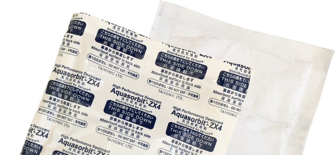 Close-up of Aquasorbit ZX4 desiccant sachets